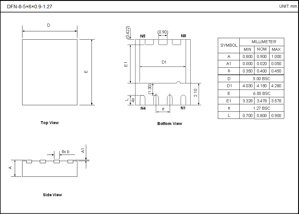 DFN-8-5×6×0.9-1.27