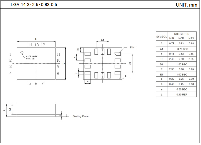 LGA-14-3×2.5×0.83-0.5